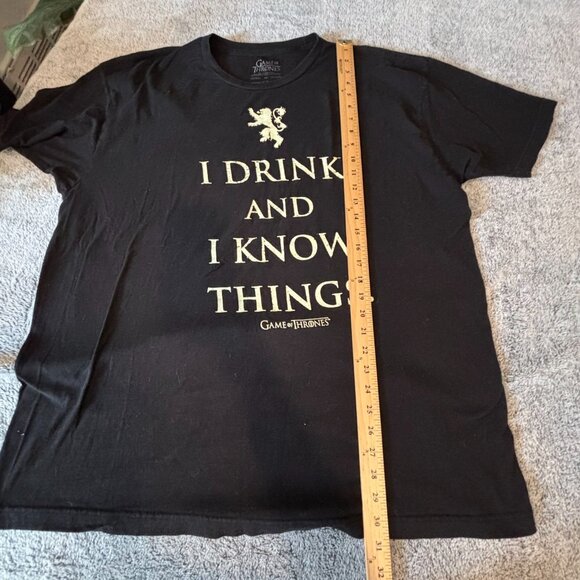 Game of Thrones Men Shirt 2XL I Drink and I Know Things Black Short Sleeve 18731 - Picture 4 of 7